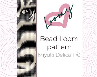 Zebra Eye Bead Loom Armband Muster - Miyuki Delica 11/0 (PDF Muster)