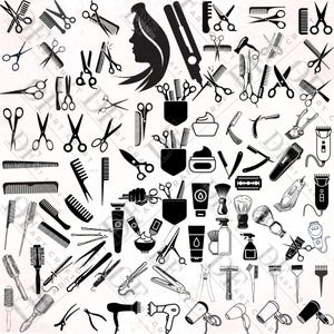 89 Hairdresser Tools SVG Bundle – Salon Accessories, Hair Scissors, Beauty & Barber Clipart – PNG, JPG, Pdf, svg Cut Files Included