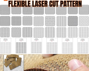 Archivos cortados por láser de madera contrachapada flexible: Plantilla SVG de bisagra (descarga digital)