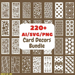 Lasergesneden decoratieve panelenset | SVG-, AI-, pdf-bestanden | Ingewikkelde wandpanelen | Lasersnijbestanden voor woondecoratie en doe-het-zelfprojecten