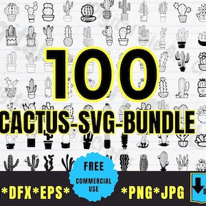 Cactus SVG Bundle: Succulent Cut Files for Cricut (Digital Download)