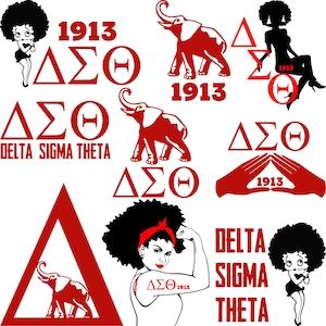 Paquete de Delta Sigma Theta SVG PNG / Archivos de corte y clipart de señales de mano de 1913