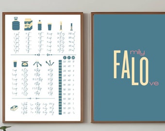 baking and cooking conversion chart, american to metric conversions, stylish printable download