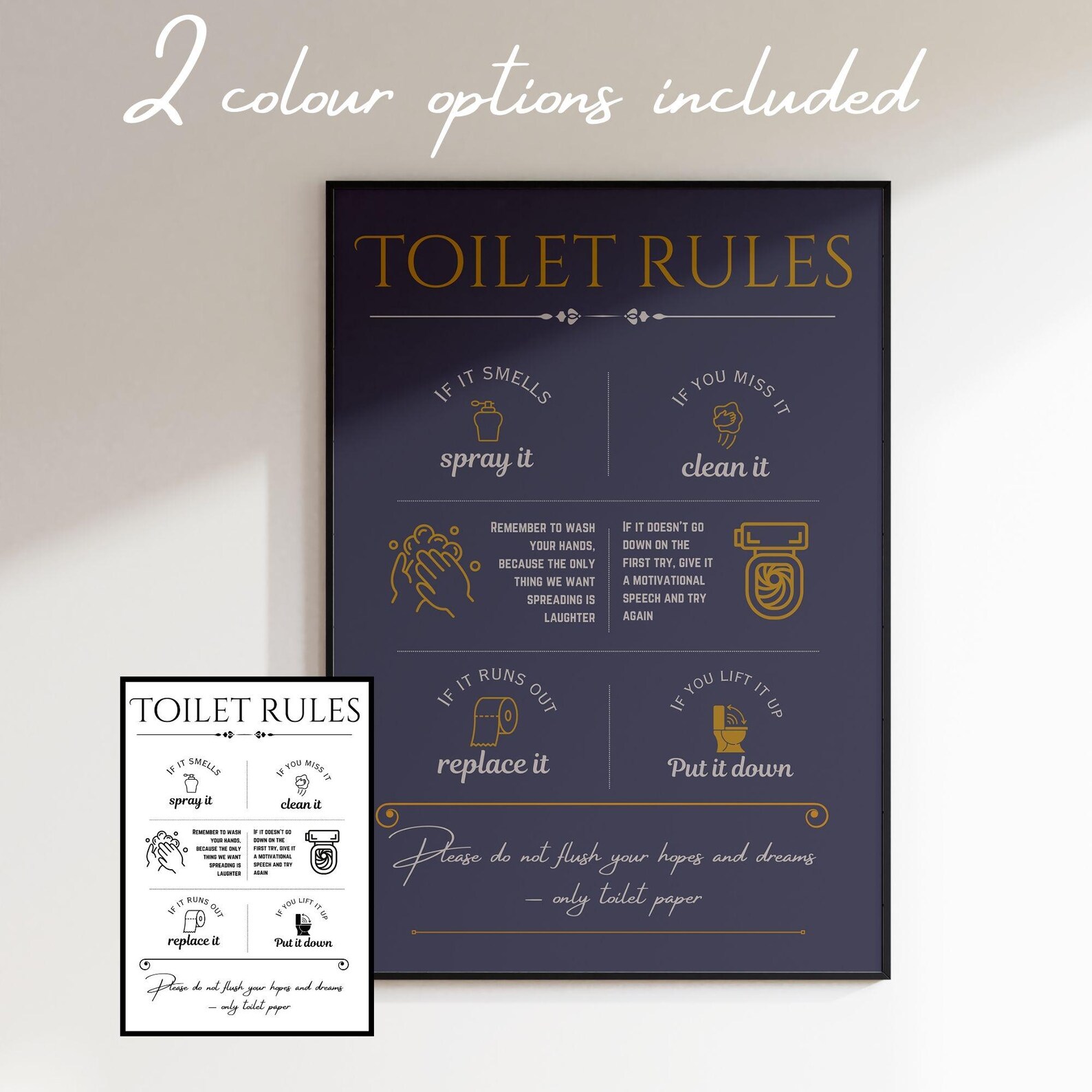 Witty Bathroom/toilet Rules Instant Download Printable Wall Poster ...
