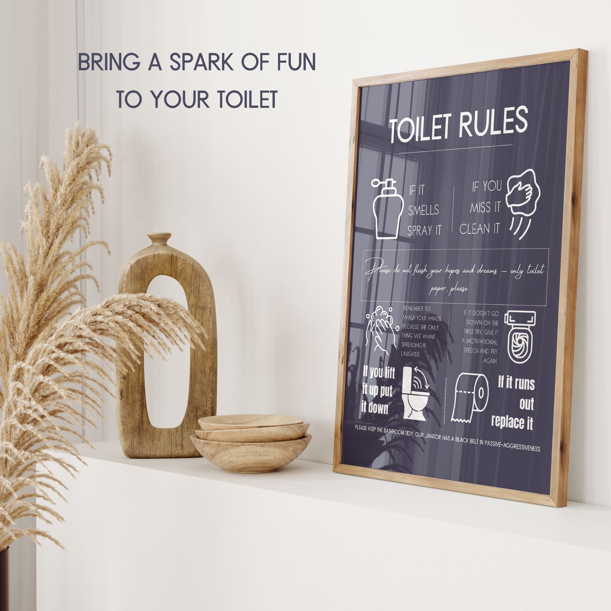 Witty Bathroom/toilet Rules Instant Download Printable Wall Poster ...
