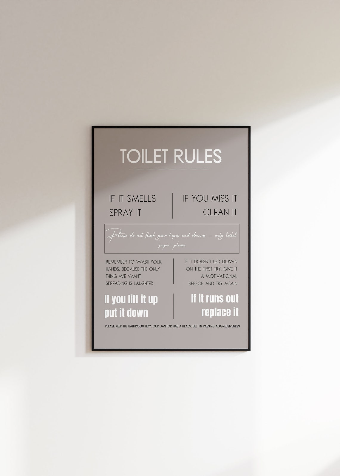 Witty Bathroom/toilet Rules Instant Download Printable Wall Poster ...