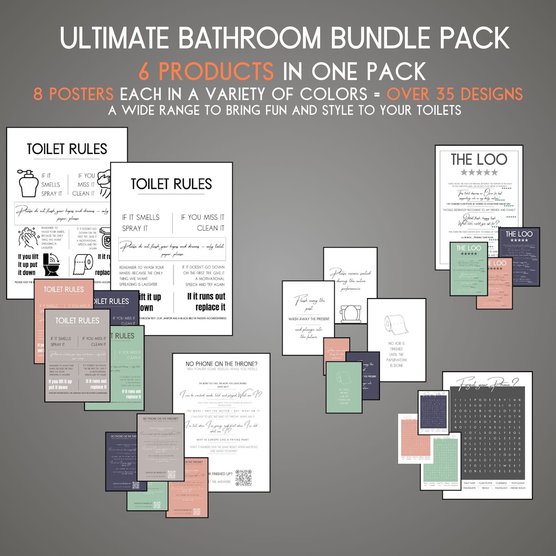 Bathroom/toilet Ultimate Bundle Pack - Toilet Rules | Toilet Reviews ...