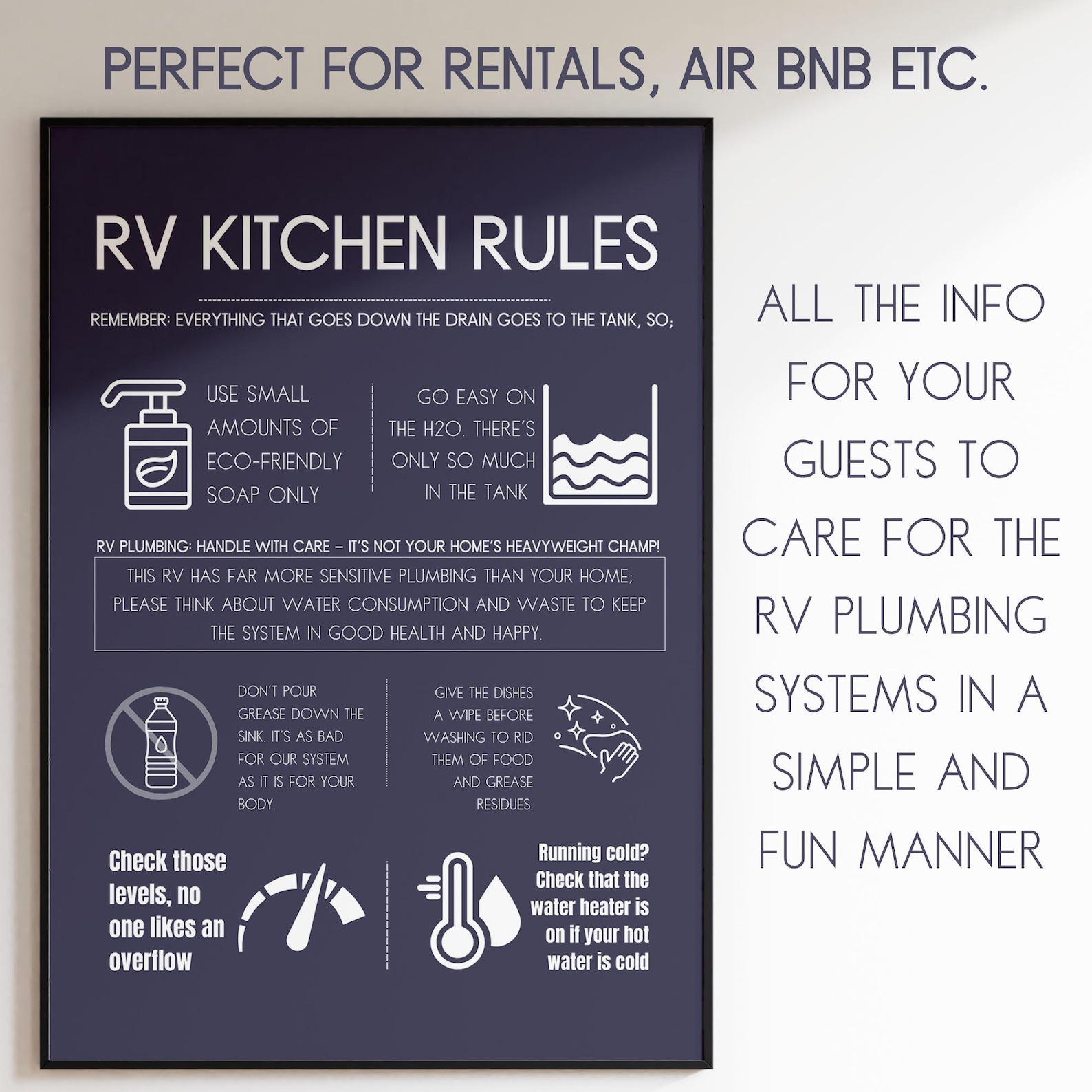 RV Kitchen Rules Instant Download Printable Wall Poster. Funny RV ...