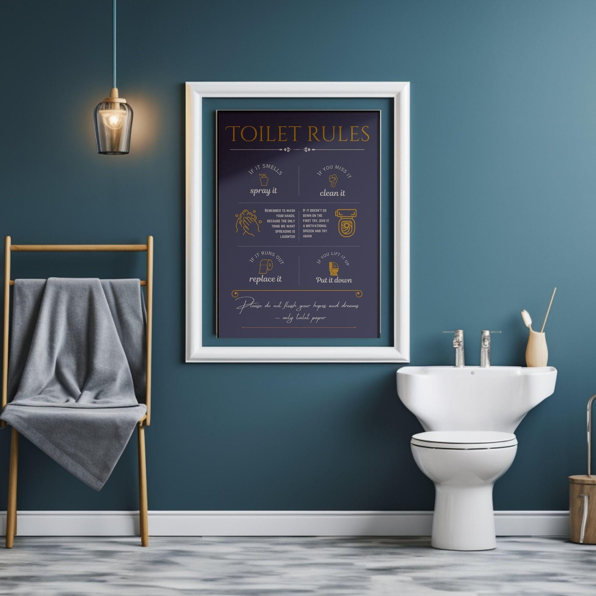 Witty Bathroom/toilet Rules Instant Download Printable Wall Poster ...