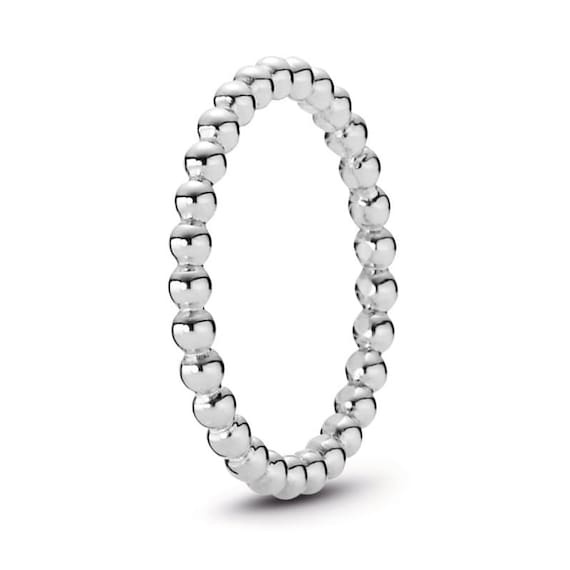 Pandora Silver Beaded Ring: Stackable Ring for Ma… - image 1