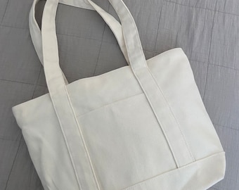 Organised zipped Canvas Cotton Tote Bag