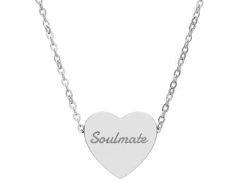 Soulmate Herzanhänger mit Gravur, Herz Anhänger