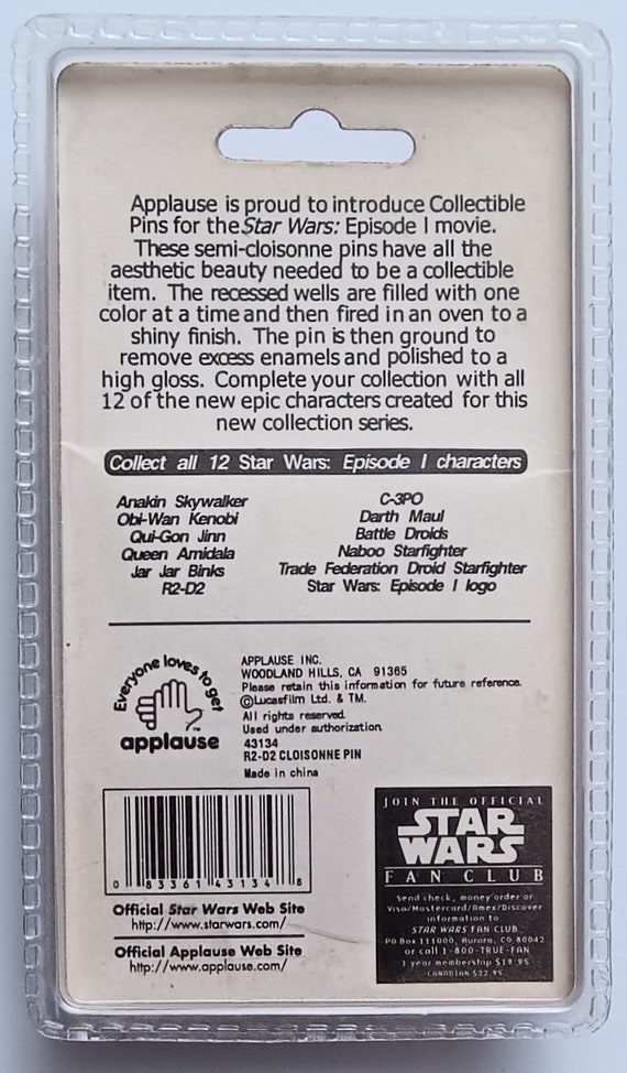 Vintage Star Wars Episode 1 R2-D2 Collectors Pin!… - image 2