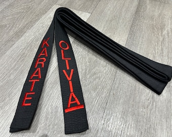 Embroidered Black Belt