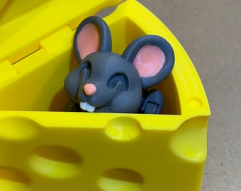 Cheese Lovers Mouse | 3D Printed Articulated Mouse | Fidget Toy | Desk Toy