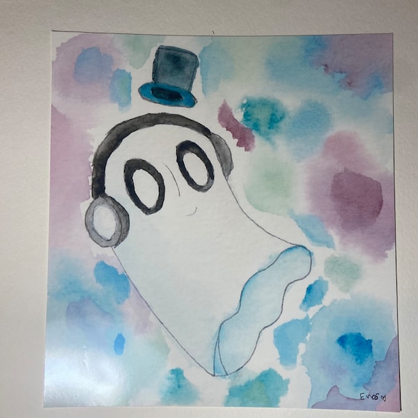 8x8.5in Napstablook print