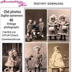 Fotografías antiguas. Fotos antiguas de época para diario digital, fotos antiguas para imprimir, kit de álbum de recortes, hojas de collage, retrato victoriano.