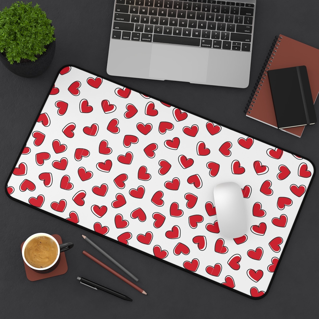 Heart Office Decor Large Desk Mat Valentines Day Office Decor Mat Gift