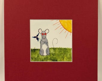 Signed Print, Playing in the Sun, Tibby the Mouse