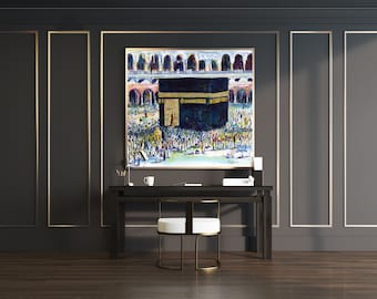 The Holy Kaaba Watercolour Painting Print | Umrah Hajj Gift | Islamic Wall Art, Mecca Sharif Picture, Muslim Art, Islamic Gift, Islamic Wall