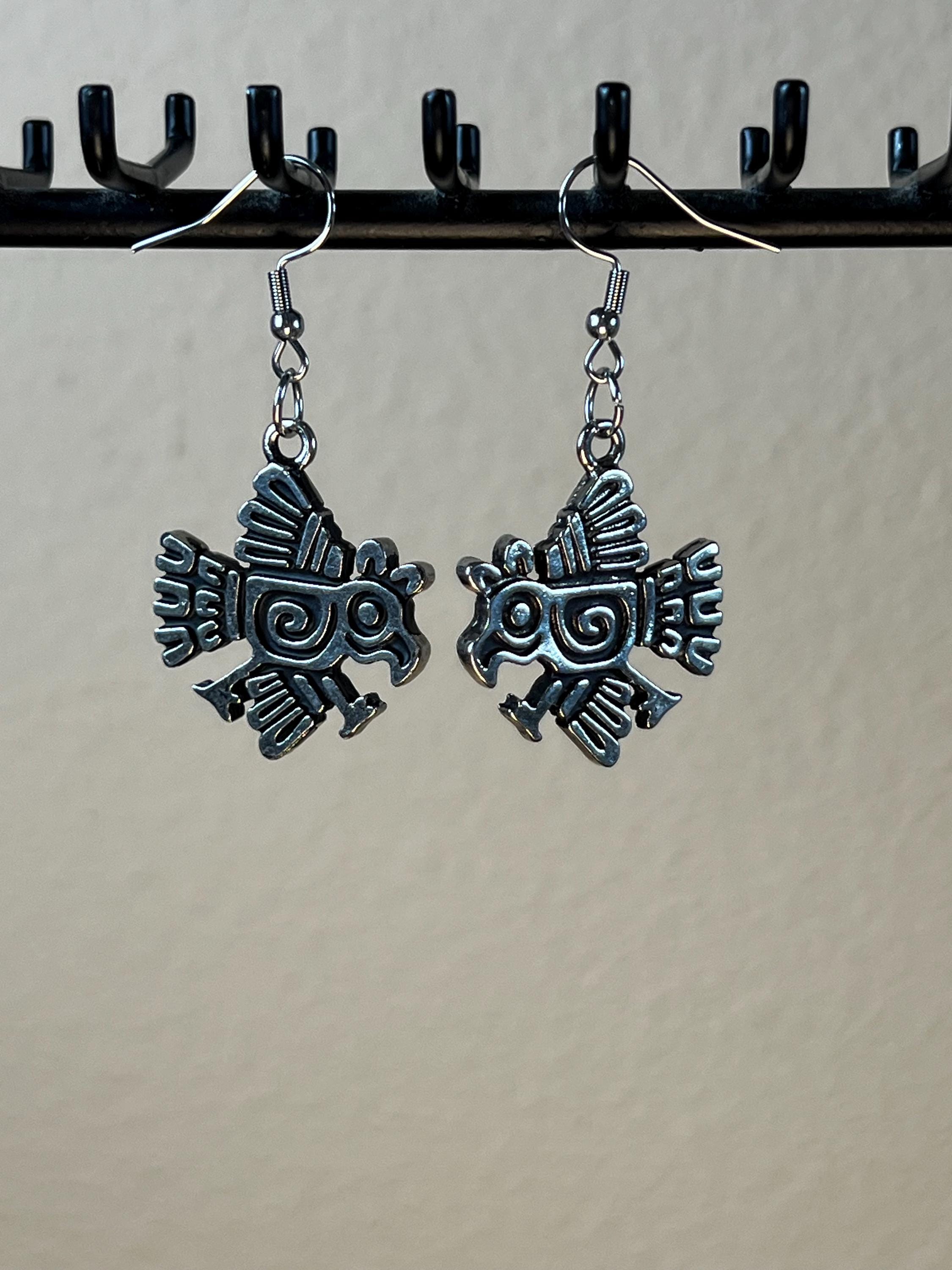 Aztec Mexican Silver Spirit Bird Earrings, Necklace and Combo Set - Etsy