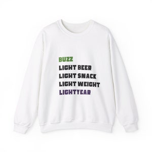Woody's Nicknames for Buzz: Toy Story-Inspired Sweatshirt - Cozy Pixar Fan Apparel image 1