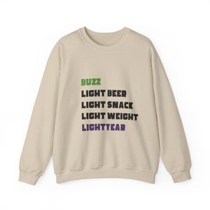 Woody's Nicknames for Buzz: Toy Story-Inspired Sweatshirt - Cozy Pixar Fan Apparel image 2