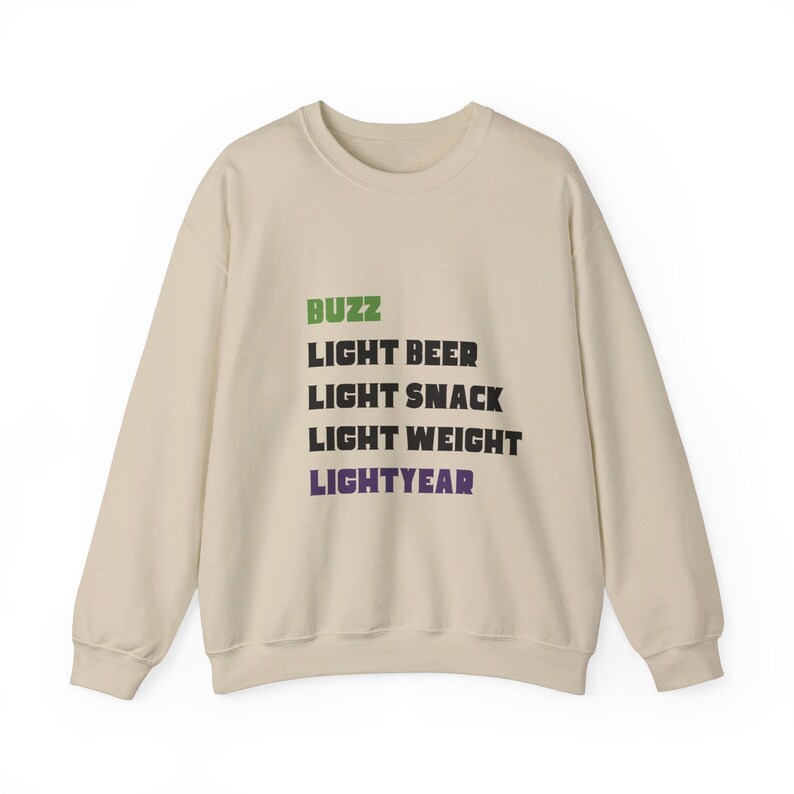 Woody's Nicknames for Buzz: Toy Story-Inspired Sweatshirt - Cozy Pixar Fan Apparel image 2
