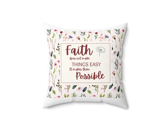 Vierkant kussen van gesponnen polyester - Faith Floral