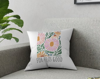 Broadcloth Pillow, Give thanks to God, bible verse, Thankful, decorative pillow, gift, faith, positive, affirmation verse