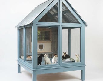 DIY Cato, detaillierte Baupläne, Katzengehege im Freien, anpassbare Cato-Pläne, Katzenhaus-Pläne