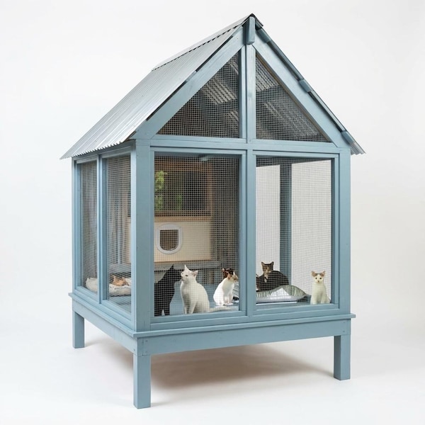 Catio DIY, planos de construcción detallados, recinto para gatos al aire libre, planos de catio personalizables, planos de casa para gatos