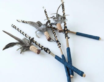 Cat Teaser, Eco-Friendly Cat Toy, Feathered Cat toy, Cat Wand Toys, Cat Enrichment, Sustainable cat toy, Handmade Cat Toy, Bamboo Wand
