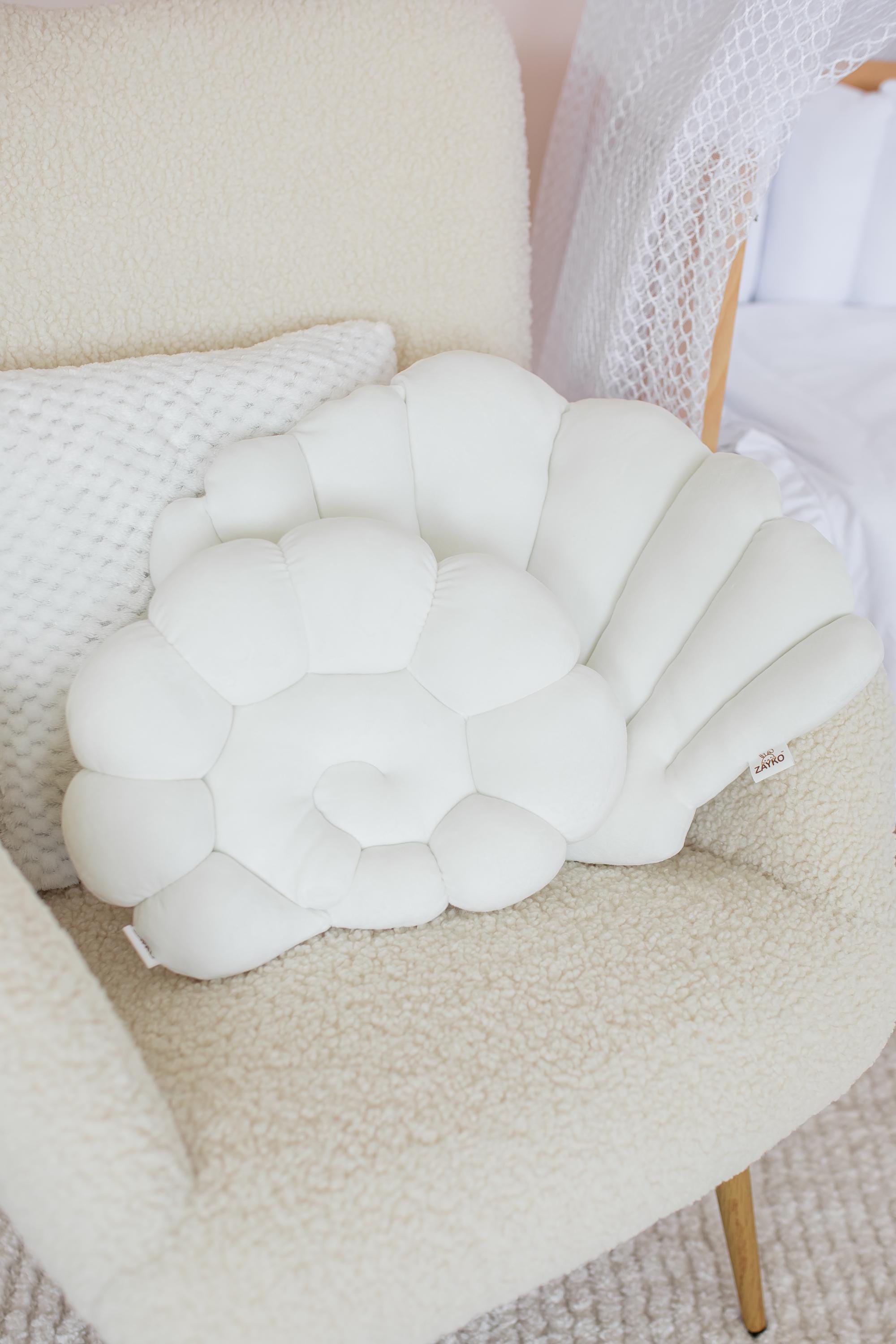 Seashell Nursery Pillow, Shell Cushion for Kids Room, Coastal Baby Room ...
