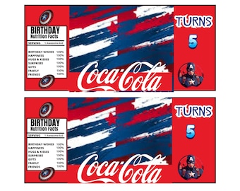 Custom Soda Can Label Template: Birthday Party Favor (Digital Download)