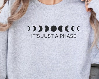 Moon Phases Sweatshirt: Celestial Sweater, Moon Sweatshirt, Astrology Pullover, Mystic Moon, Lunar Cycle, Astrology Gifts, Moon Lover Gift