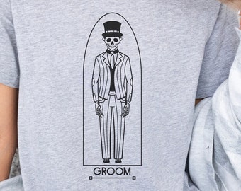 Groom Skeleton Shirt, Groom Tshirt, Wedding Tee, Skeleton Wedding Tshirt, Groom Gift, Wedding Shower Gift, Bachelor Party Gift, Goth Tee