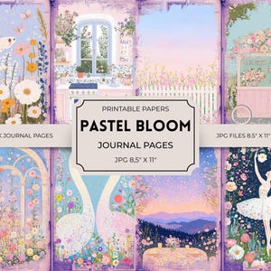 Pastel Bloom Junk Journal Printable Pages Floral Junk Journal Kit Scrapbook printable Printable Paper Digital Collage Sheet Instant Download