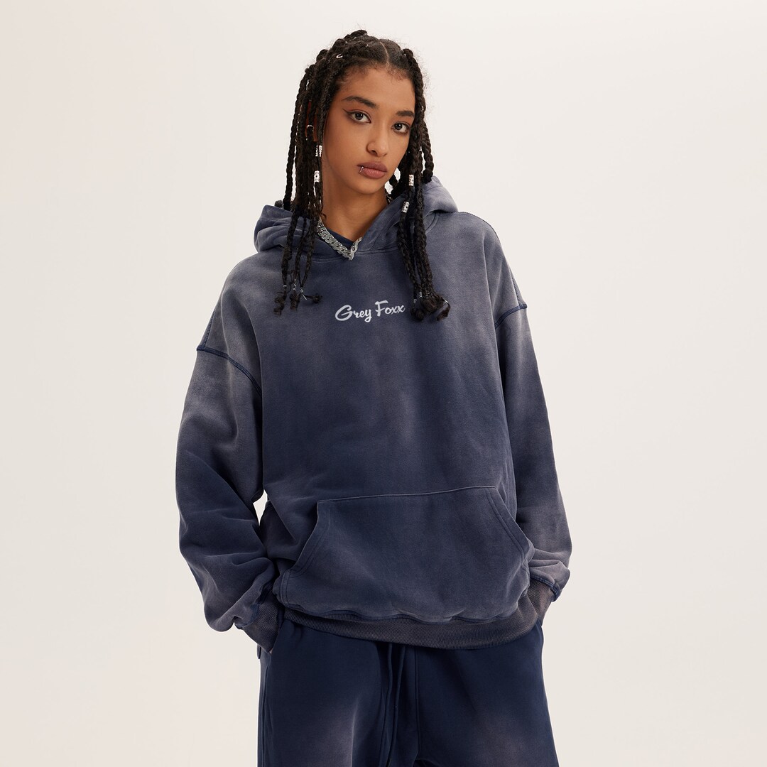 ★032c★ U FACELESS OVERSIZED HOODIE FADED BLACK FAITHLESS O FAITHLESS