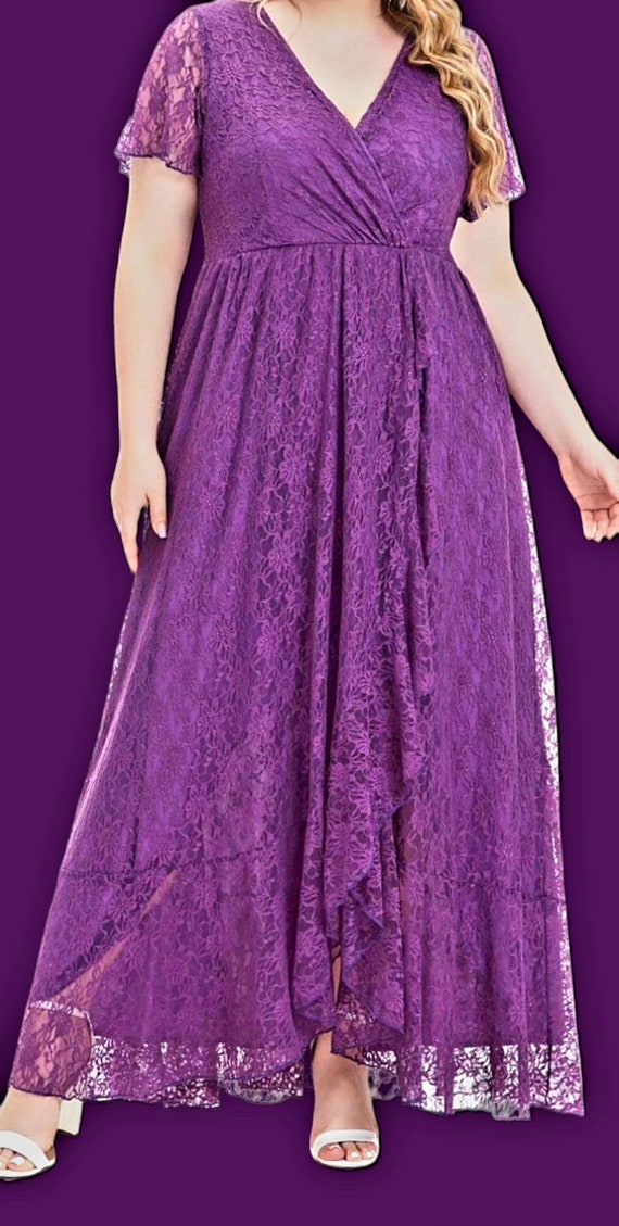 sachin and babi light blue dress Lace & Beads Bridesmaid ruffle shoulder tulle maxi dress in lilac