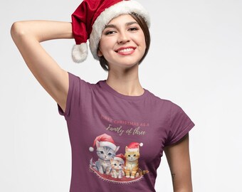 Family of Three, Family Christmas T-Shirts