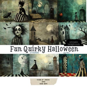 Gothic Halloween Background Papers, Digital paper, spooky, gothic Halloween for junk journals, for crafters who love gothic grunge Halloween