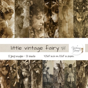 Petite fée vintage papier journal indésirable, images de fées vintage pour journaux indésirables, art numérique, vieilles photos de fées feuille bonus plus petite taille