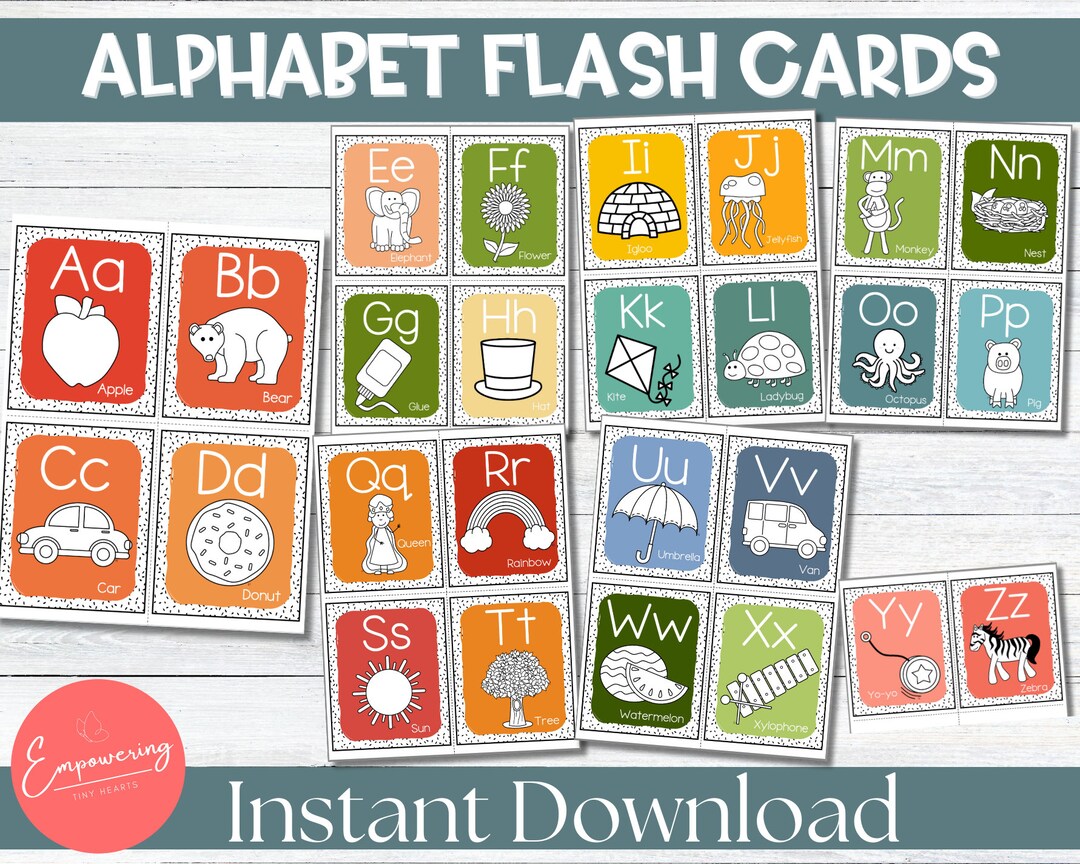 ALPHABET FLASH CARDS - Etsy