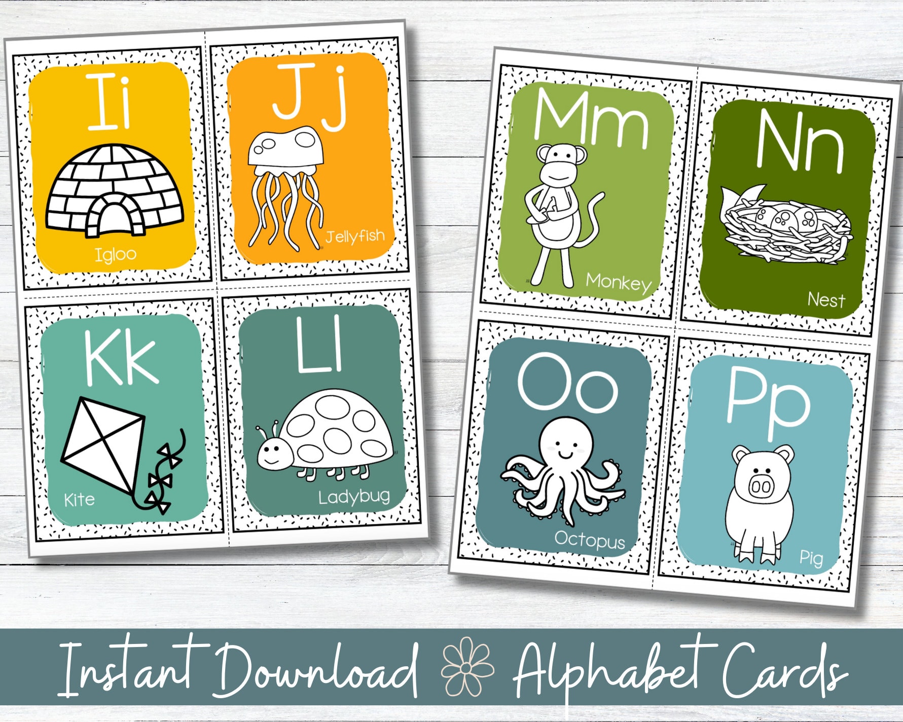 ALPHABET FLASH CARDS - Etsy