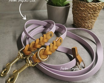 Biothane leather leash, flexibly adjustable in two ways - ideal for hanging around the neck