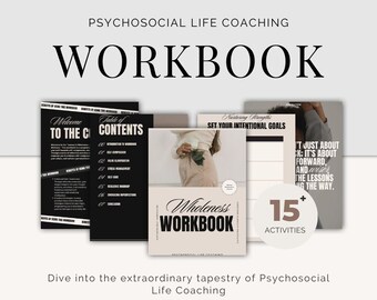 Psychosocial Life Coaching Workbook & 2024 Gratitude Journal Bundle
