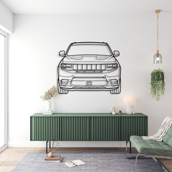 Jeep Grand Cherokee SRT 2020 Front Silhouette, car dxf, car svg, car ai, car vector file, dxf files for laser, dxf files for plasma, cricut