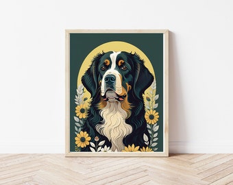 Majestic Bernese Mountain Dog Wall Art