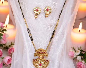 Mangalsutra, Indian necklace, Indian jewelry, black beaded necklace, bridal necklace, Indian bridal, black beads